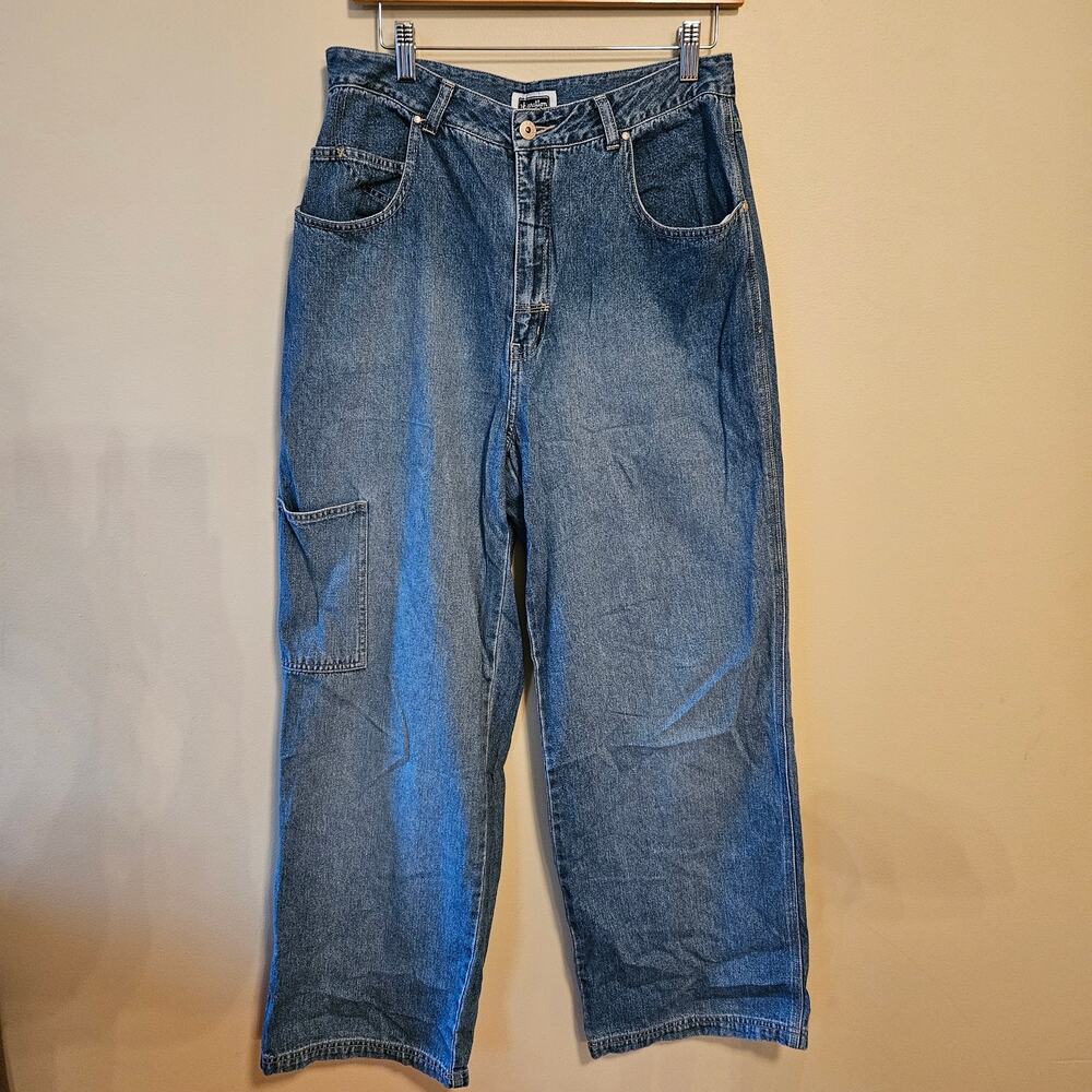 Vintage Y2K Xhileration Wide Leg Jeans Size 10 Baggy Cargo Carpenter Utility